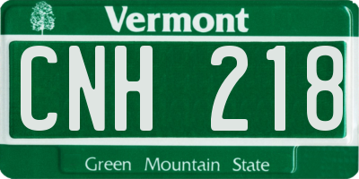 VT license plate CNH218