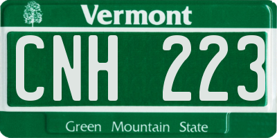 VT license plate CNH223