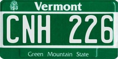 VT license plate CNH226