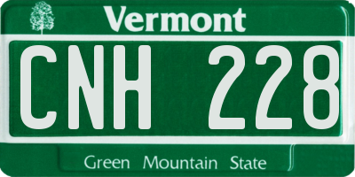 VT license plate CNH228
