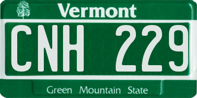 VT license plate CNH229