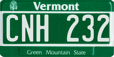 VT license plate CNH232