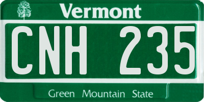VT license plate CNH235