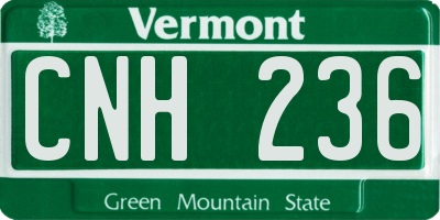 VT license plate CNH236