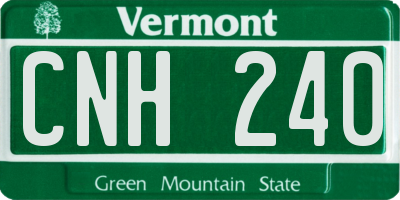 VT license plate CNH240