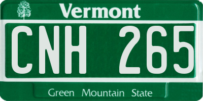 VT license plate CNH265