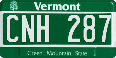 VT license plate CNH287