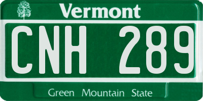 VT license plate CNH289