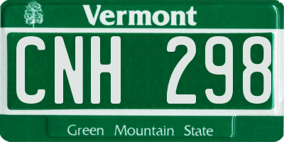 VT license plate CNH298