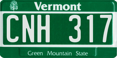 VT license plate CNH317