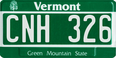 VT license plate CNH326