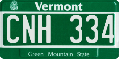 VT license plate CNH334