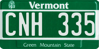 VT license plate CNH335