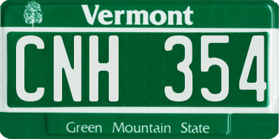 VT license plate CNH354