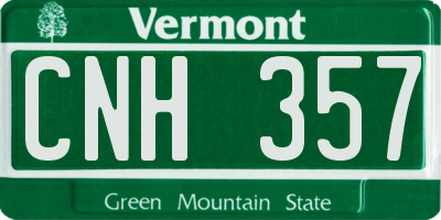 VT license plate CNH357