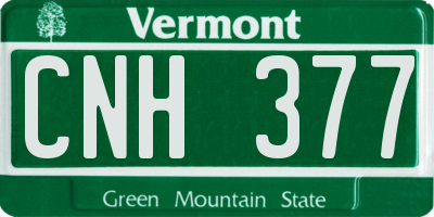 VT license plate CNH377