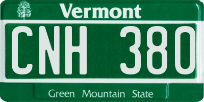 VT license plate CNH380