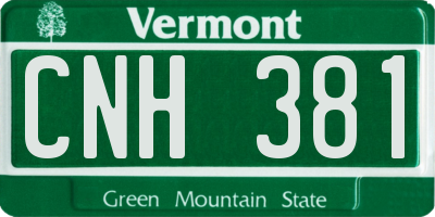 VT license plate CNH381