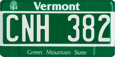 VT license plate CNH382