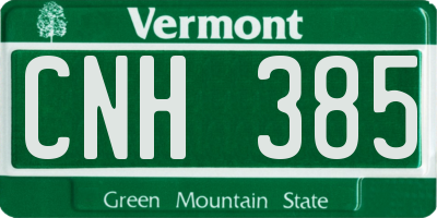 VT license plate CNH385