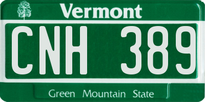 VT license plate CNH389
