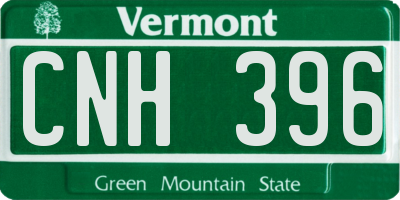 VT license plate CNH396
