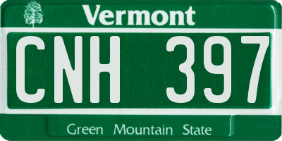 VT license plate CNH397
