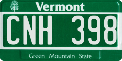VT license plate CNH398