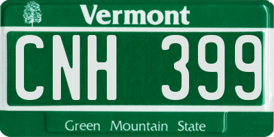 VT license plate CNH399