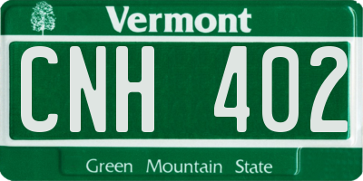 VT license plate CNH402