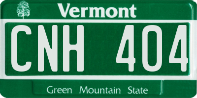 VT license plate CNH404