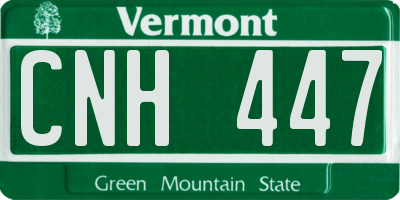 VT license plate CNH447