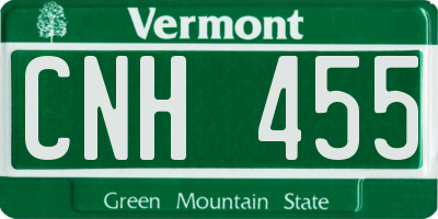 VT license plate CNH455