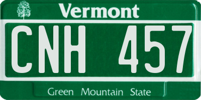 VT license plate CNH457