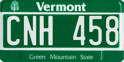 VT license plate CNH458
