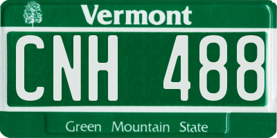 VT license plate CNH488