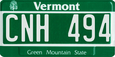 VT license plate CNH494