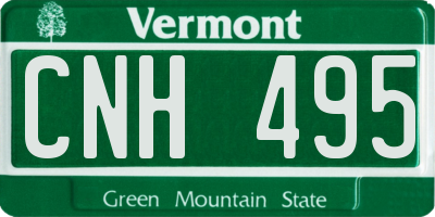 VT license plate CNH495