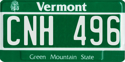 VT license plate CNH496