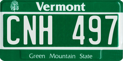 VT license plate CNH497
