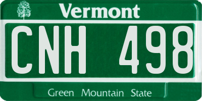 VT license plate CNH498