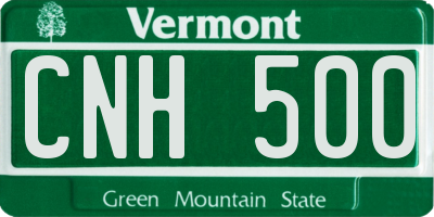 VT license plate CNH500