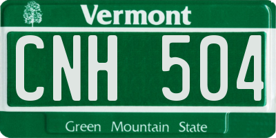 VT license plate CNH504