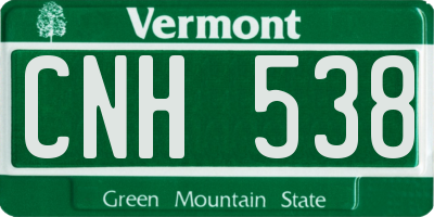 VT license plate CNH538