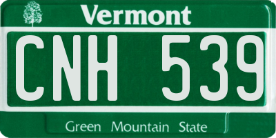 VT license plate CNH539