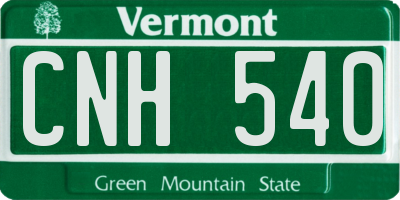 VT license plate CNH540