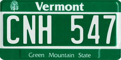 VT license plate CNH547