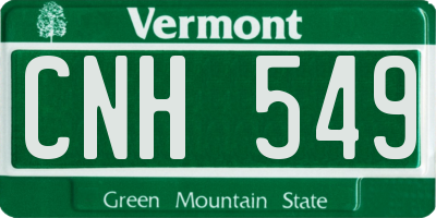 VT license plate CNH549