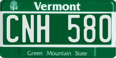 VT license plate CNH580