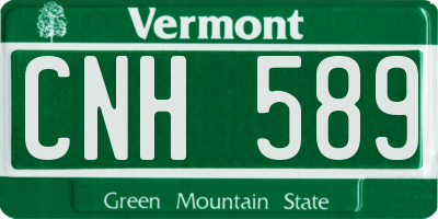 VT license plate CNH589